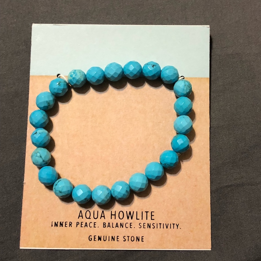 Aqua Howlite Genuine Stone